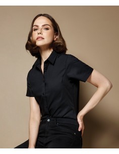 K-KK241-Womens Tailored Fit Poplin Shirt Short Sleeve 2